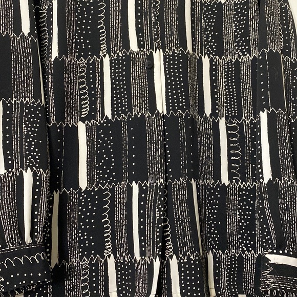 Vintage Alia b&w abstract Blouse - Picture 2 of 8